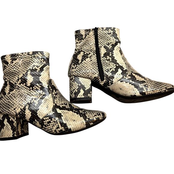 Time & True 8.5 Women's Shoes Faux Snake Skin Ankle Boots Booties 8 1/2 - Picture 3 of 7
